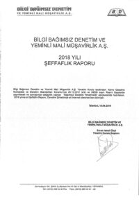 2018 Yılı Şeffaflık Raporu