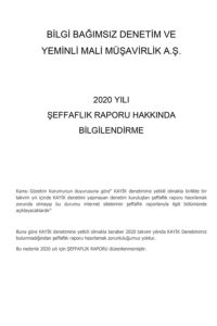 2020 Yılı Şeffaflık Raporu
